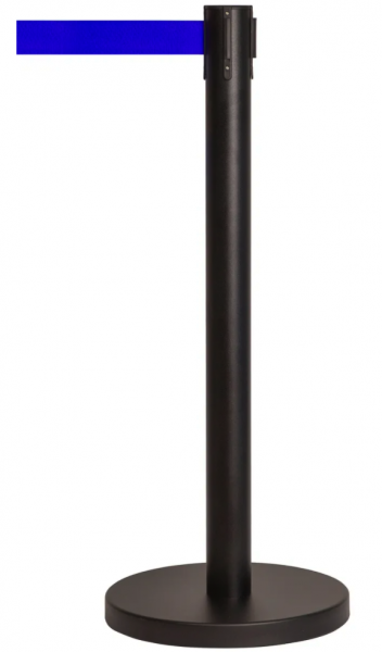 Стойка ограждения с вытяжной лентой (черная), 5 м., сталь окрашенная в Перми - картинка, изображение, фото