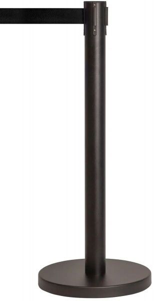 Стойка ограждения с вытяжной лентой (черная) 3 м, сталь окрашенная в Перми - картинка, изображение, фото